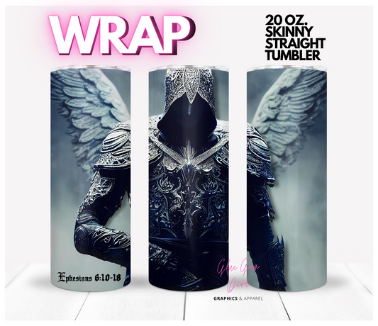 The Armor of God - Digital tumbler wrap for 20 oz skinny straight tumbler