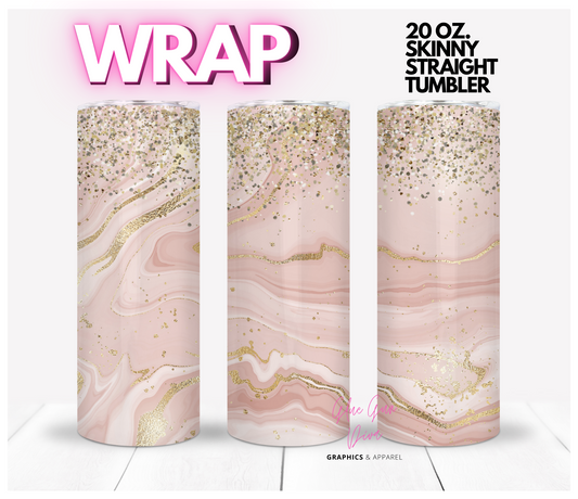 Capuccino Marble - Digital tumbler wrap for 20 oz skinny straight tumbler