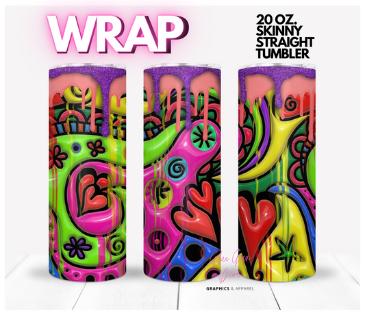 Melting in Love - Digital tumbler wrap for 20 oz skinny straight tumbler