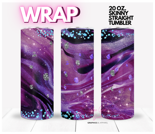 Purple Lava -  Digital tumbler wrap for 20 oz skinny straight tumbler