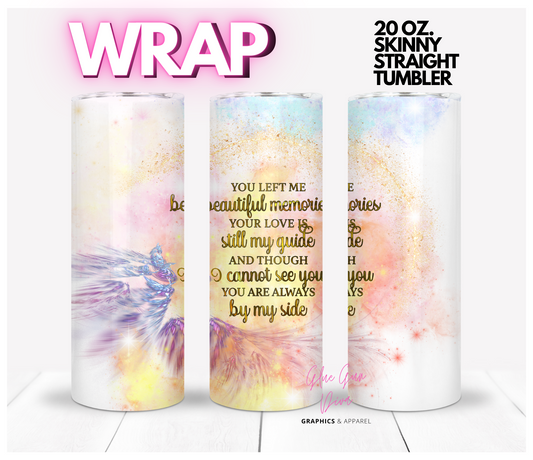 Beautiful Memories -  Digital tumbler wrap for 20 oz skinny straight tumbler
