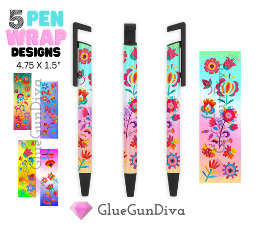 Bright Flowers - Digital Pen wraps