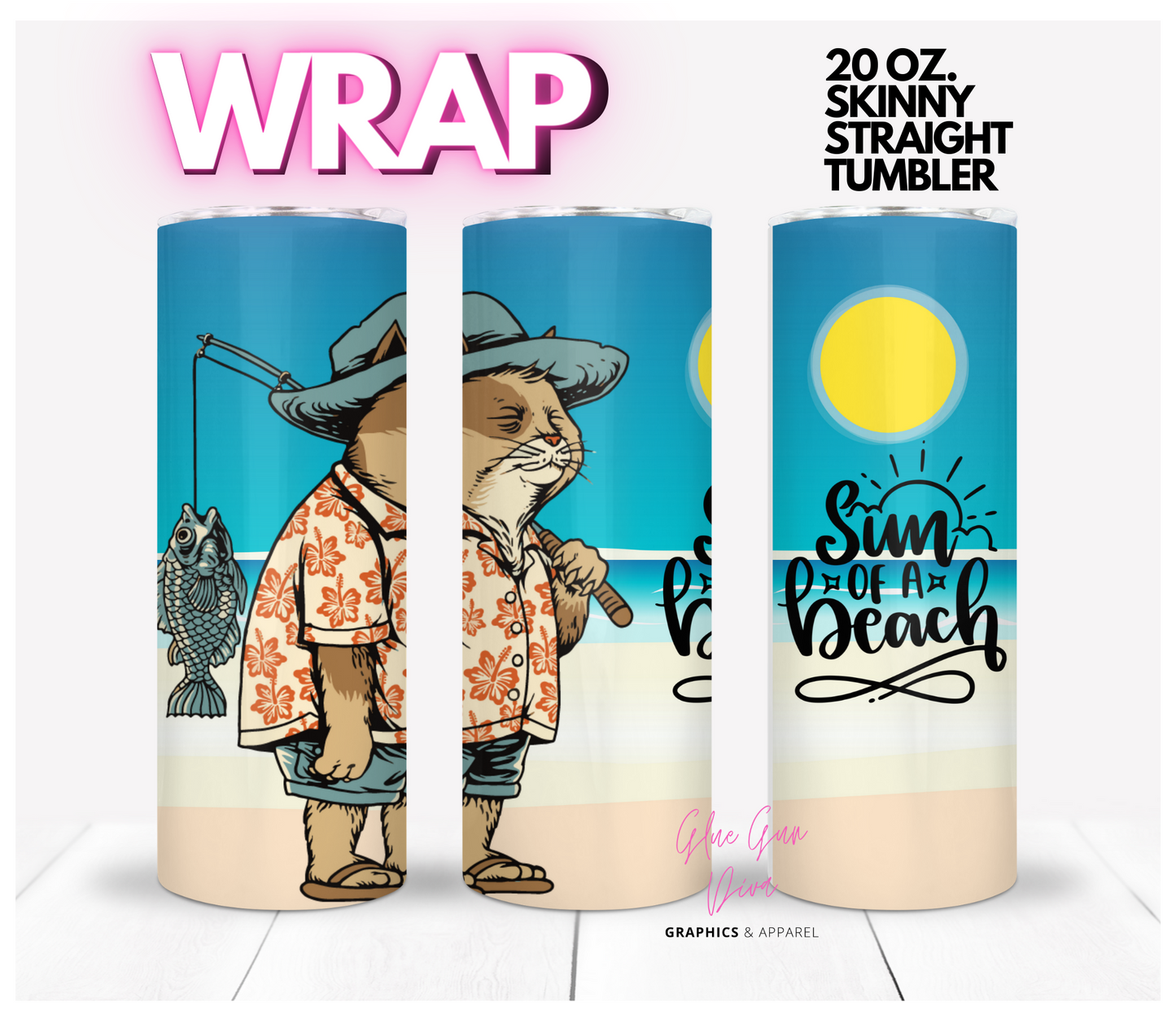 Son of a Beach - Digital tumbler wrap for 20 oz skinny straight tumbler