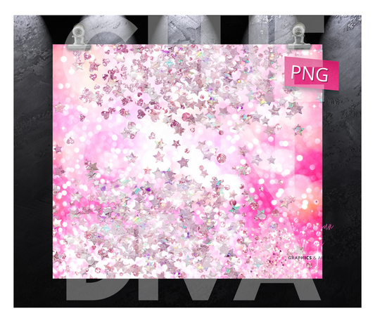 Pink Glitter Goodness- Digital tumbler wrap for 20 oz skinny straight tumbler