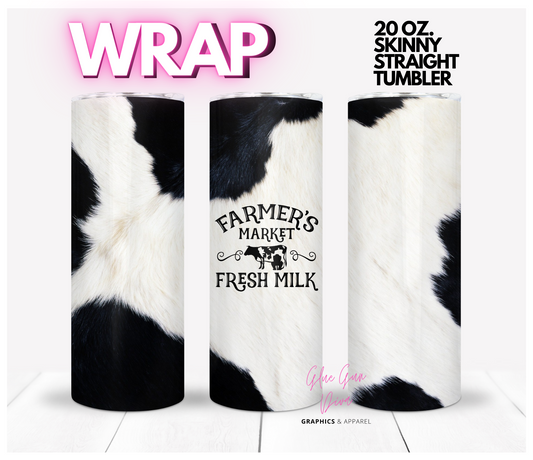 Farmer's Market Fresh Milk - Digital tumbler wrap for 20 oz skinny straight tumbler