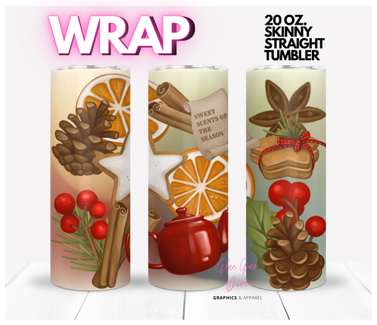 Sweet Scents - Digital tumbler wrap for 20 oz skinny straight tumbler