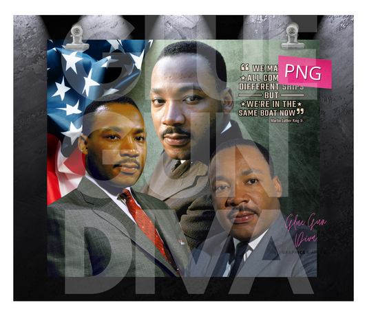 MLK Color Pictures - Digital tumbler wrap for 20 oz skinny straight tumbler