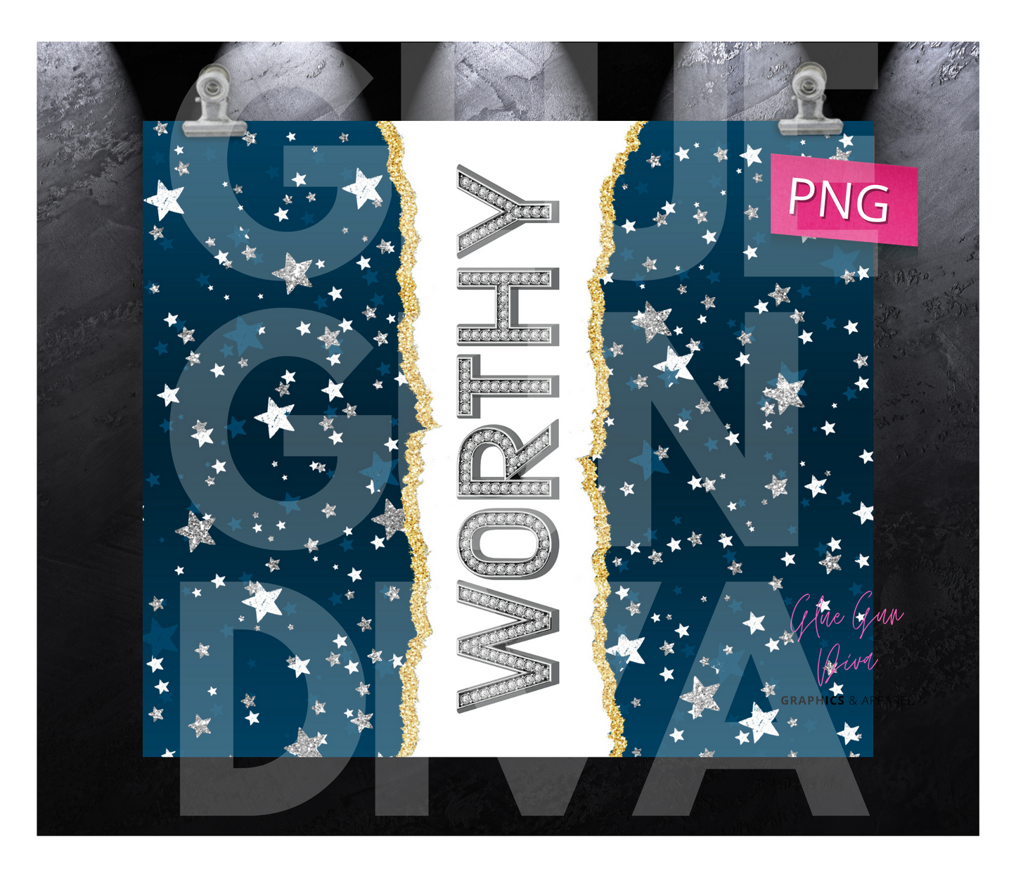 Worthy- Digital tumbler wrap for 20 oz skinny straight tumbler