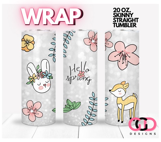 Hello Spring Cuties-   Digital tumbler wrap for 20 oz skinny straight tumbler