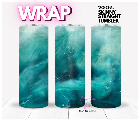 Soft Ocean -  Digital tumbler wrap for 20 oz skinny straight tumbler