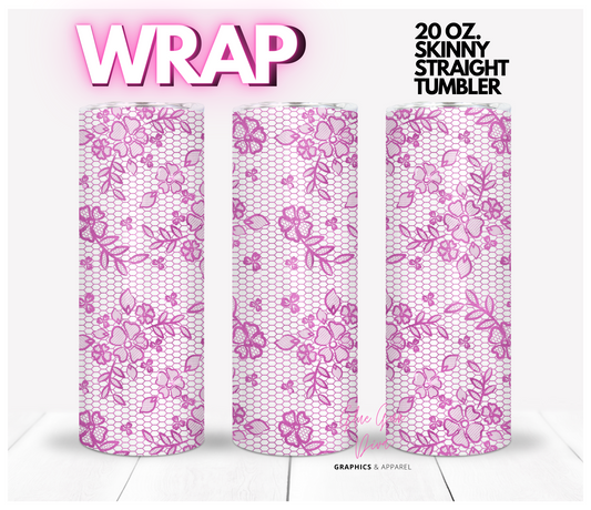 Purple lace-   Digital tumbler wrap for 20 oz skinny straight tumbler