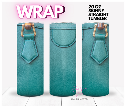 Teal Purse- Digital tumbler wrap for 20 oz skinny straight tumbler