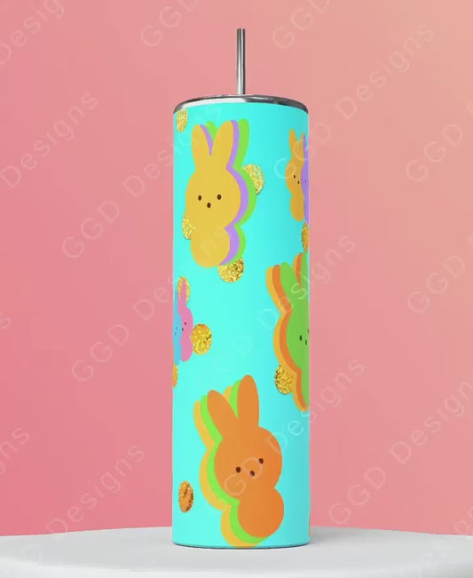 Candy Bunnies -   Digital tumbler wrap for 20 oz skinny straight tumbler