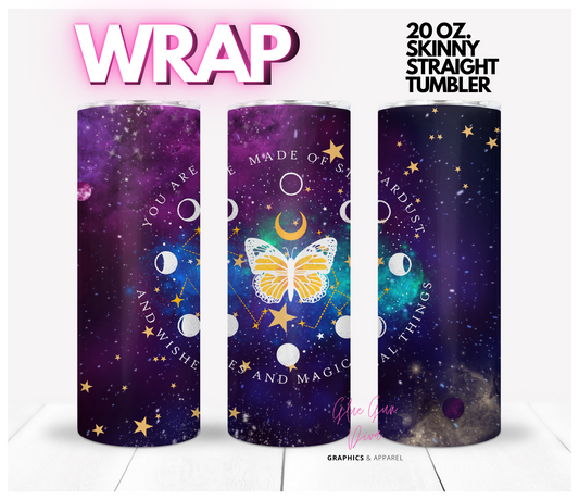 Stardust - Digital tumbler wrap for 20 oz skinny straight tumbler