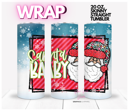 Santa Baby Skin Tone 1 - Digital tumbler wrap for 20 oz skinny straight tumbler