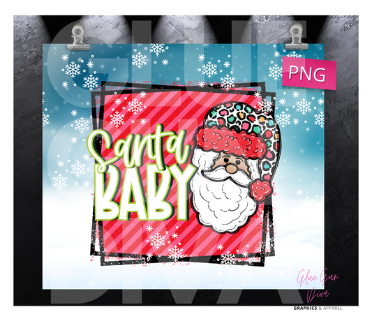 Santa Baby Skin Tone 1 - Digital tumbler wrap for 20 oz skinny straight tumbler