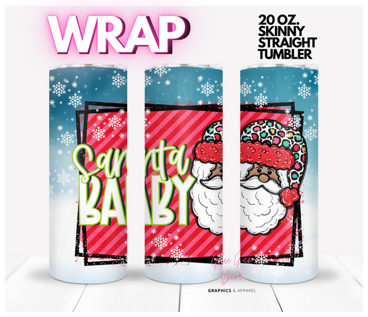 Santa Baby Skin Tone 2 - Digital tumbler wrap for 20 oz skinny straight tumbler