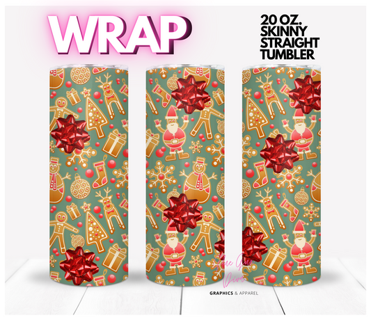 Put a bow on it - Digital tumbler wrap for 20 oz skinny straight tumbler