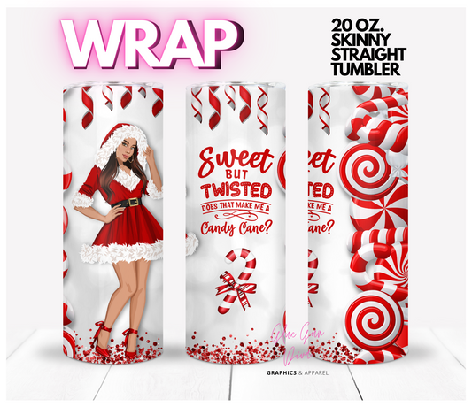 Sweet but Twisted Skin Tone 2 - Digital tumbler wrap for 20 oz skinny straight tumbler