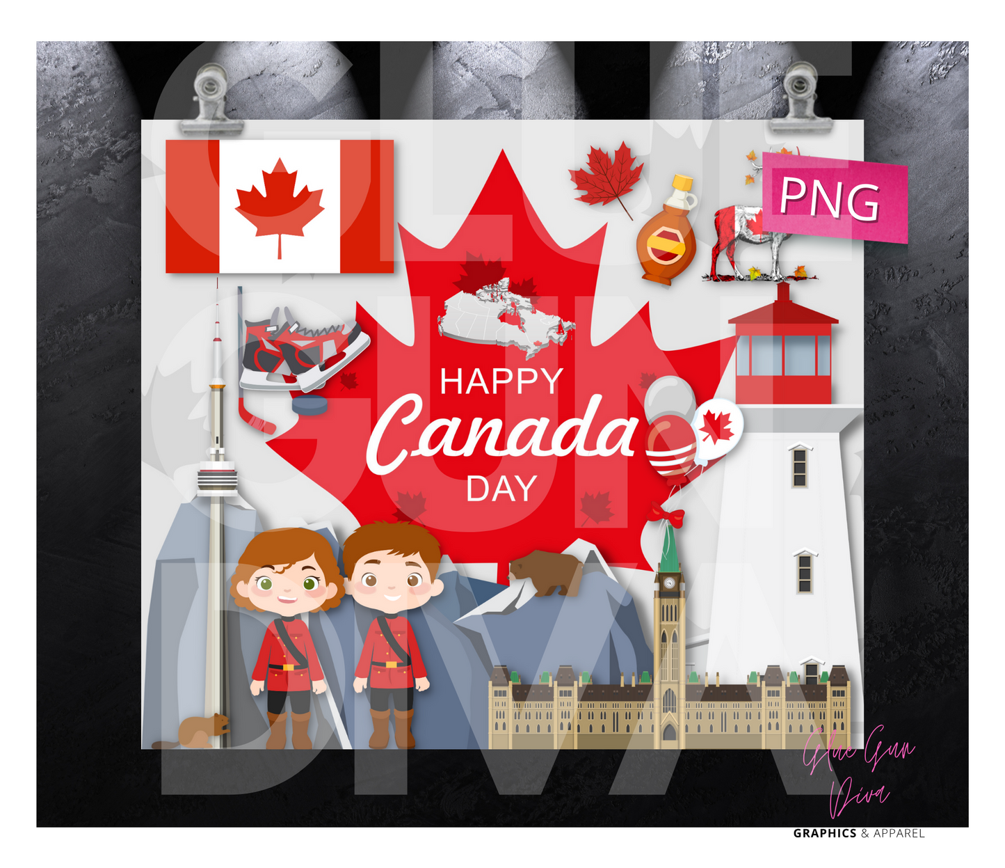 Happy Canada Day -   Digital tumbler wrap for 20 oz skinny straight tumbler