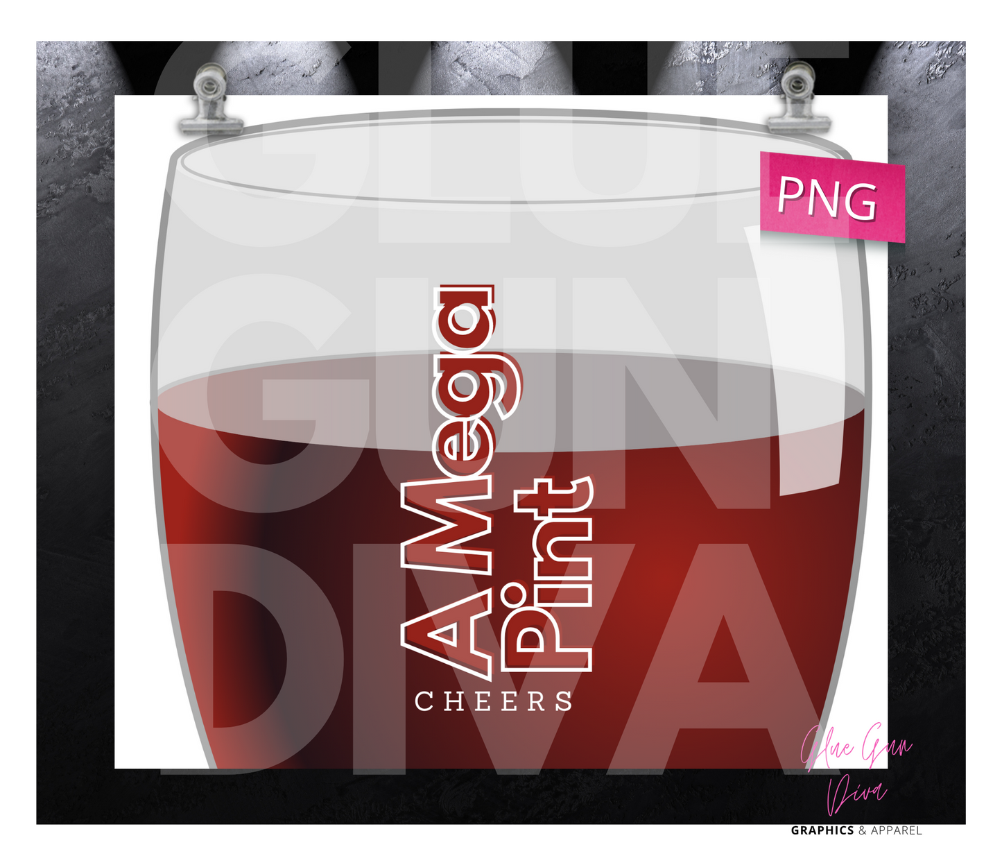 Mega Pint- Digital tumbler wrap for 20 oz skinny straight tumbler