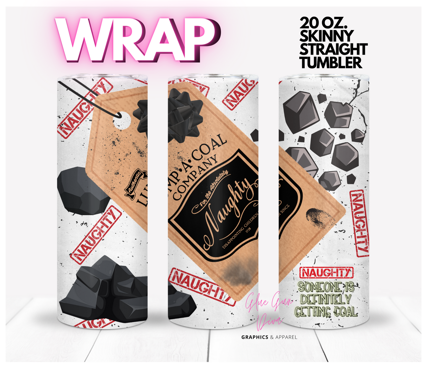 Lump a Coal Company - Digital tumbler wrap for 20 oz skinny straight tumbler