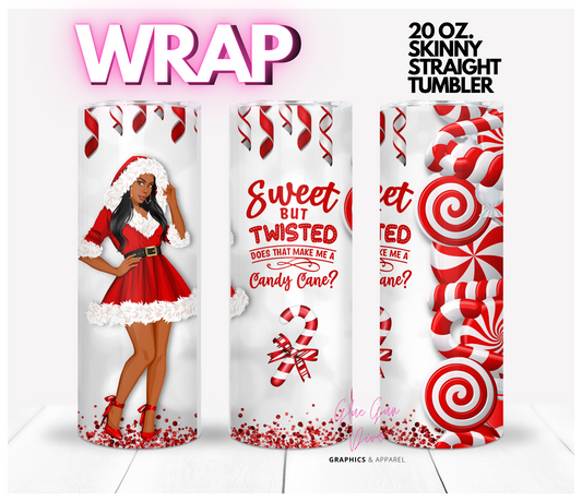 Sweet but Twisted Skin Tone 1 - Digital tumbler wrap for 20 oz skinny straight tumbler