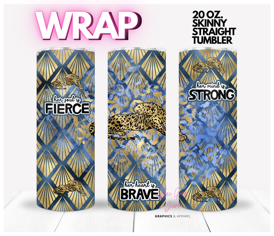 Fierce -  Digital tumbler wrap for 20 oz skinny straight tumbler