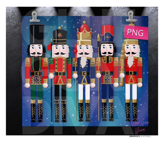 Nutcracker Soldiers -  Digital tumbler wrap for 20 oz skinny straight tumbler