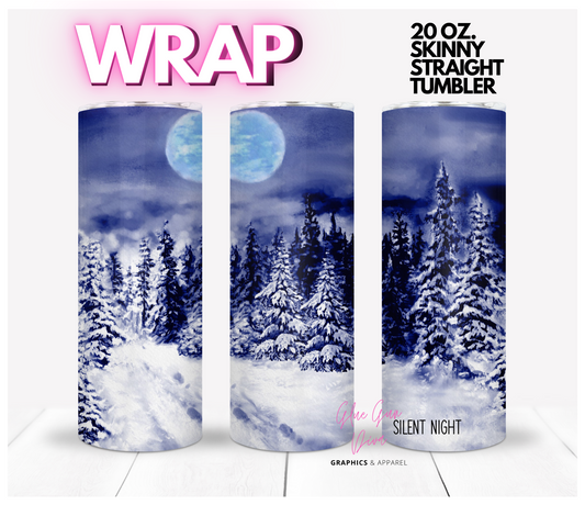 Silent Night - Digital tumbler wrap for 20 oz skinny straight tumbler