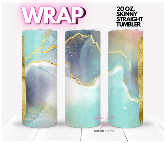 Pretty Marble - Digital tumbler wrap for 20 oz skinny straight tumbler