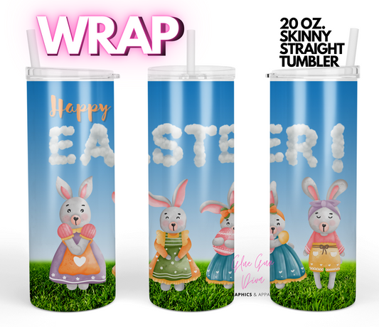 Easter Clouds-  Digital tumbler wrap for 20 oz skinny straight tumbler