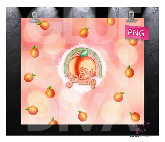 Just Peachy -Digital tumbler wrap for 20 oz skinny straight tumbler