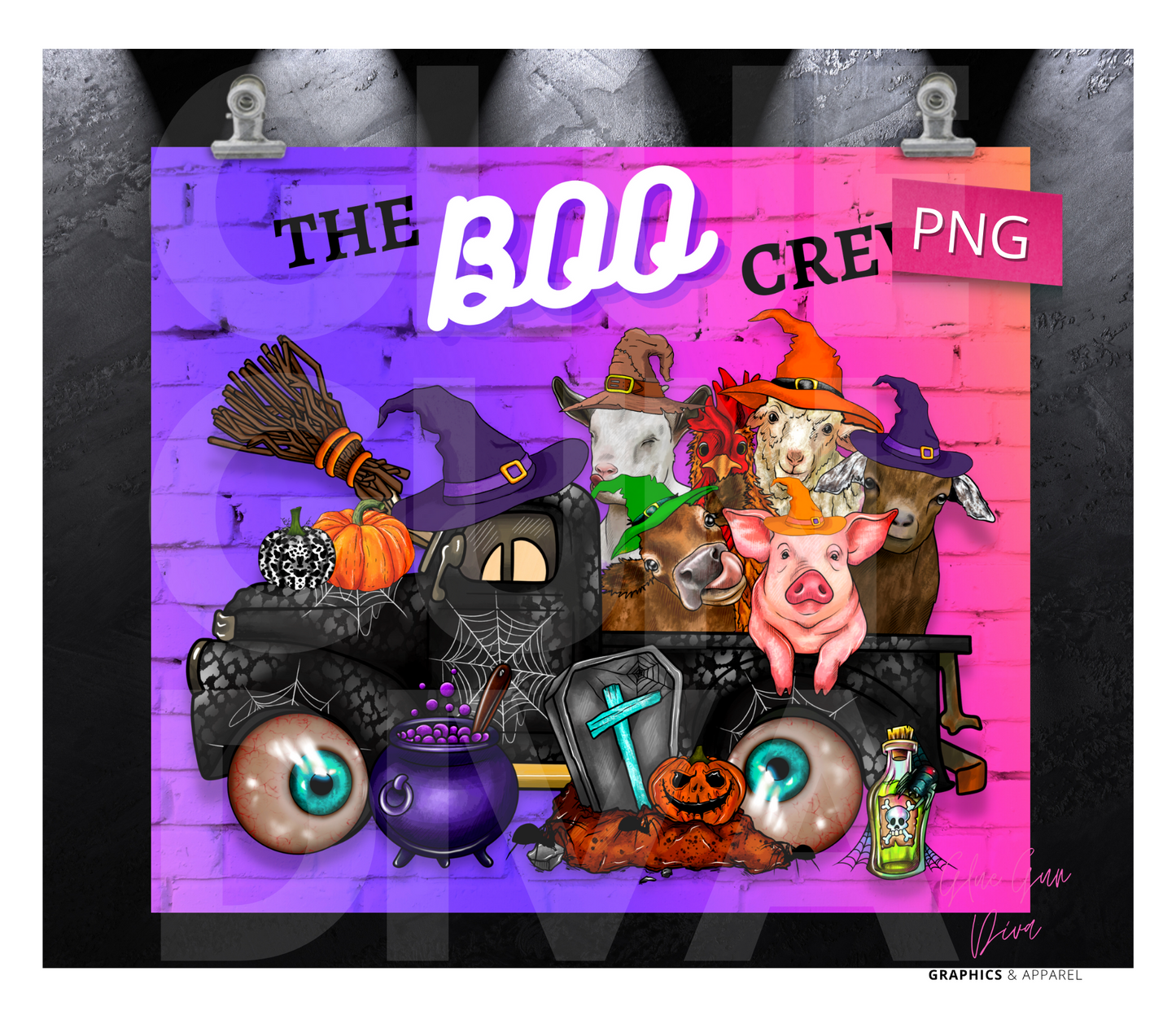 The Boo Crew-  Digital tumbler wrap for 20 oz skinny straight tumbler