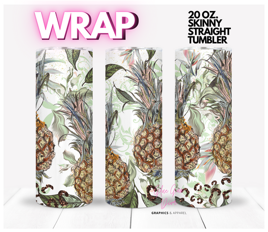 Exotic Pineapples-   Digital tumbler wrap for 20 oz skinny straight tumbler