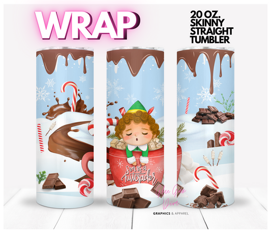 Buddy the Elf Cocoa Mug - Digital tumbler wrap for 20 oz skinny straight tumbler