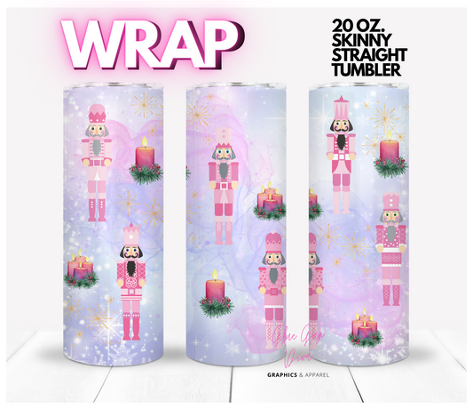 Pink Nutcrackers - Digital tumbler wrap for 20 oz skinny straight tumbler