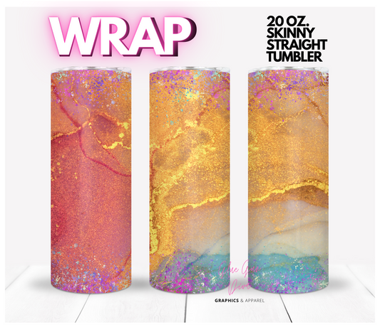 Gold Marble -  Digital tumbler wrap for 20 oz skinny straight tumbler