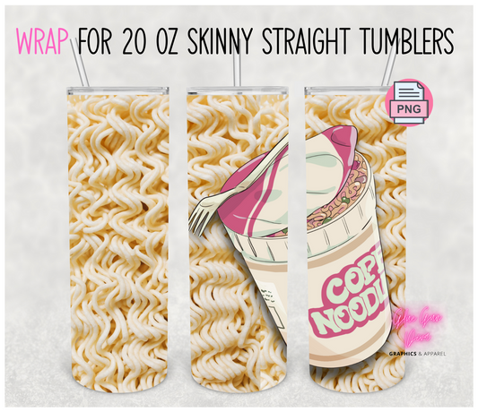 Cup Noodle Soup -Digital tumbler wrap for 20 oz skinny straight tumbler