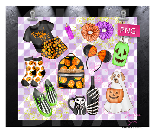 Halloween Fan -  Digital tumbler wrap for 20 oz skinny straight tumbler