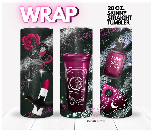 Witch's Purse -  Digital tumbler wrap for 20 oz skinny straight tumbler