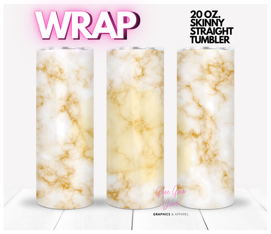 Yellow Marble Background- Digital tumbler wrap for 20 oz skinny straight tumbler