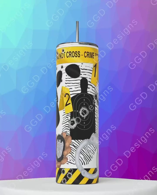 Male Detective Skin tone 2 -   Digital tumbler wrap for 20 oz skinny straight tumbler