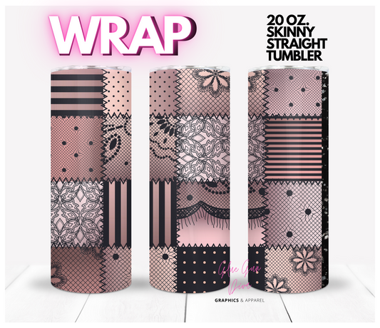 Modern Quilt-   Digital tumbler wrap for 20 oz skinny straight tumbler