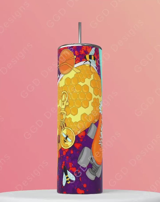 Honey Skates -   Digital tumbler wrap for 20 oz skinny straight tumbler