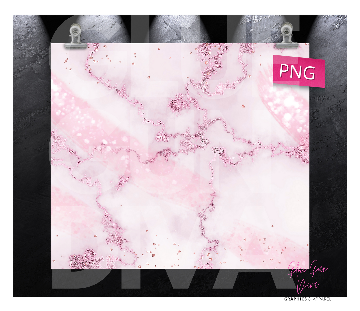 Pink Marble Glitter- Digital tumbler wrap for 20 oz skinny straight tumbler