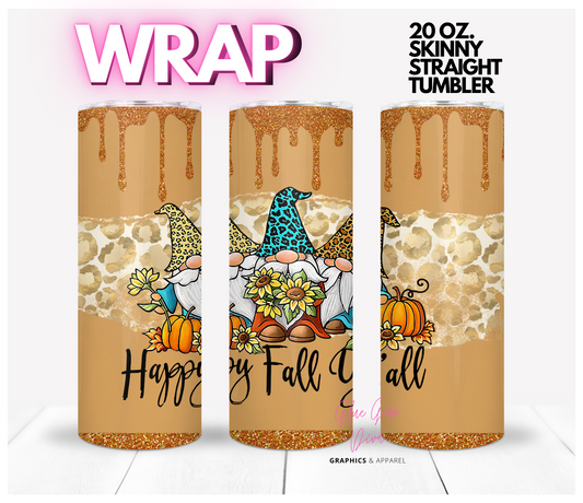 Happy Fall Yall -  Digital tumbler wrap for 20 oz skinny straight tumbler