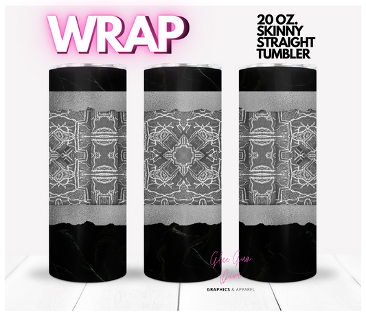 Black Velvet - Digital tumbler wrap for 20 oz skinny straight tumbler