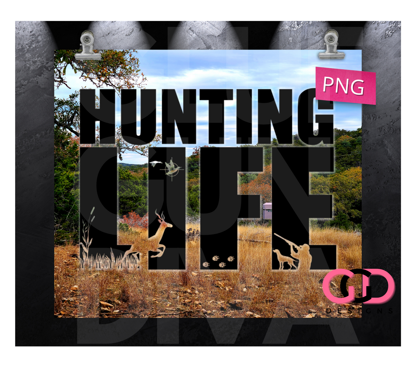 Hunting Life -   Digital tumbler wrap for 20 oz skinny straight tumbler