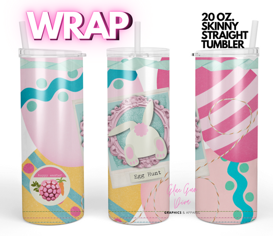 Egg Hunt- Digital tumbler wrap for 20 oz skinny straight tumbler